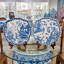 Blue And White Fleur Ceramic / Porcelain Decorative Plate Set