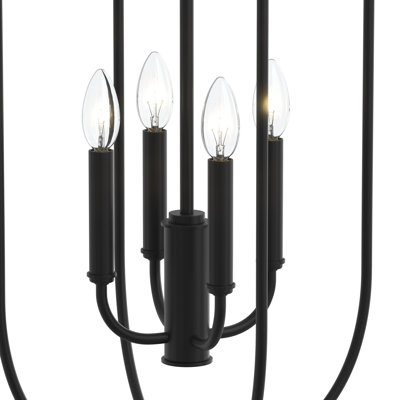 Reines Four-Light Matte Black Foyer Pendant