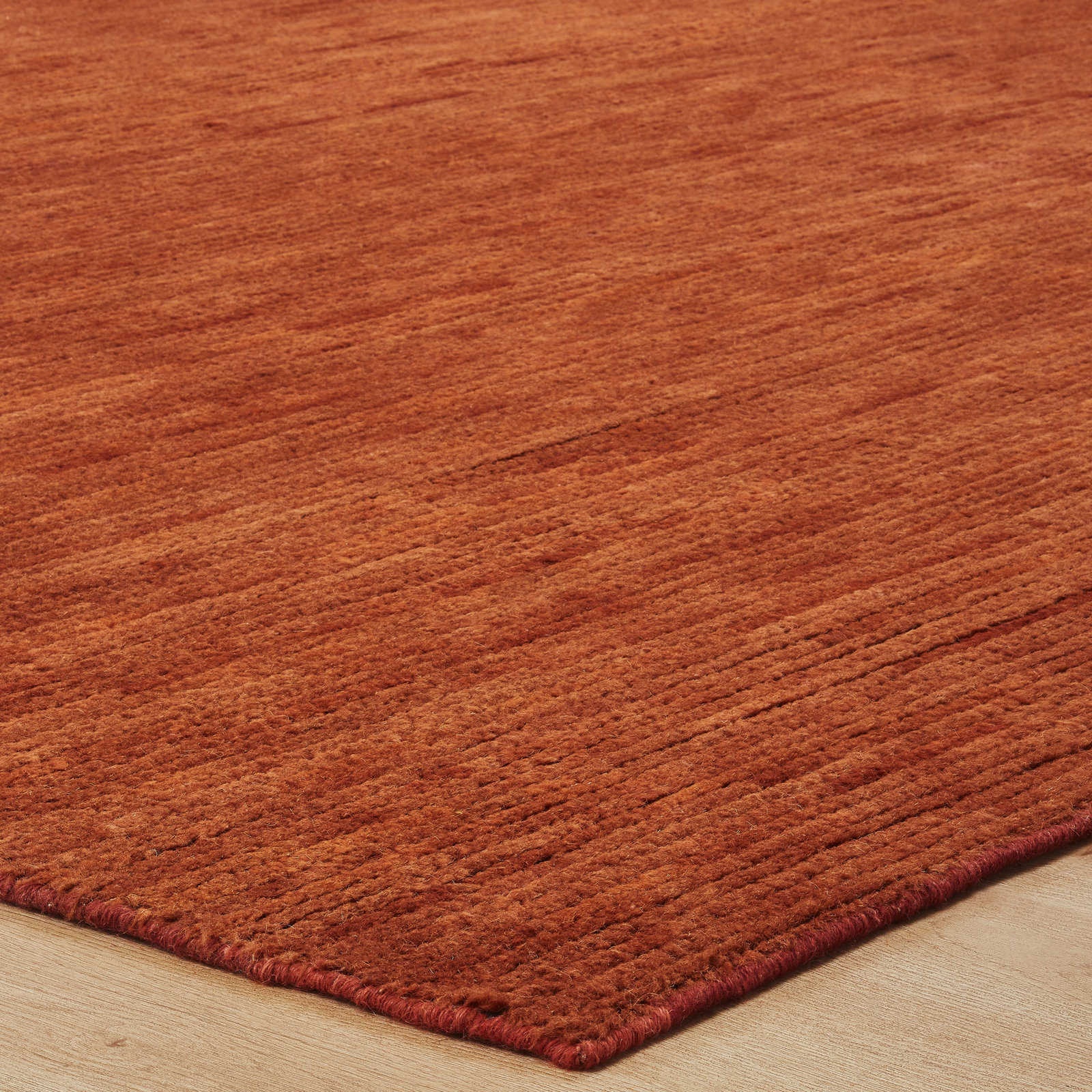 Sunset Ember Hand-Knotted Wool Rug, Runner 2'6" x 10'