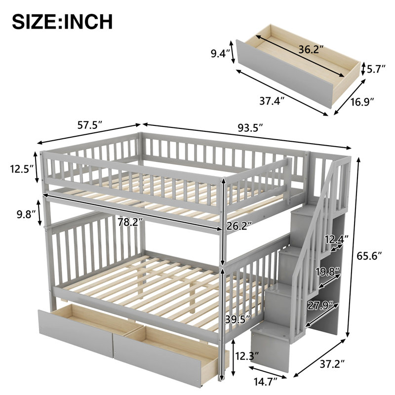 Hozel Bed, Gray, Full / Double