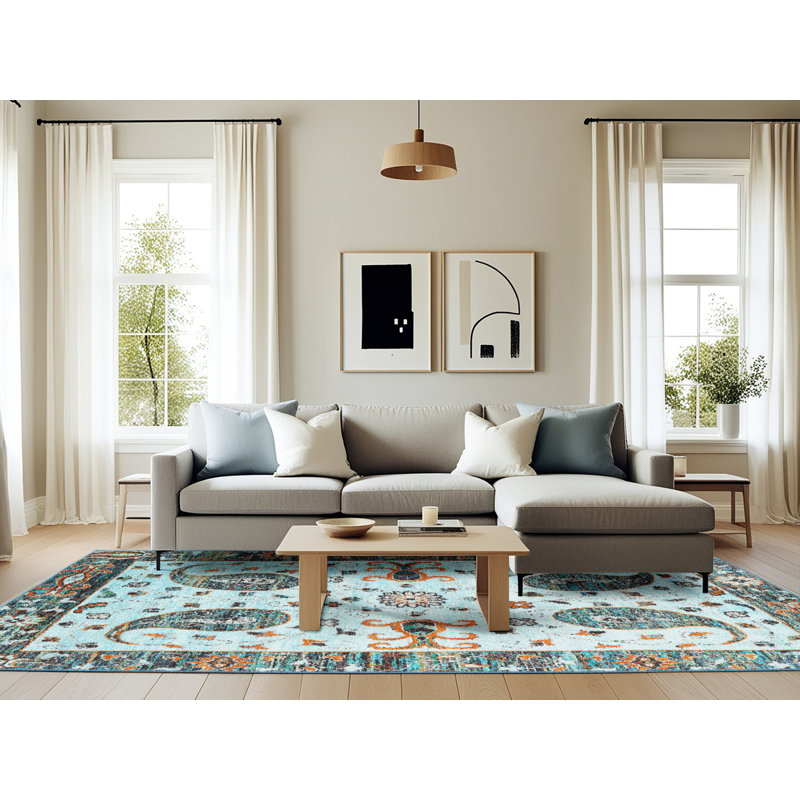 Oriental Indoor Rug, Rectangle 6' x 9'
