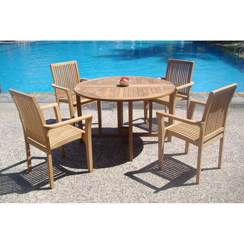 Ensemble repas 5 pièces teck Massie