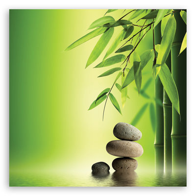 Zen Bamboo Stones Plants - No Frame Print on Canvas