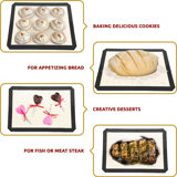 2-Pack Tray Liners, Reusable Non-Stick Cookie Trays, Grey