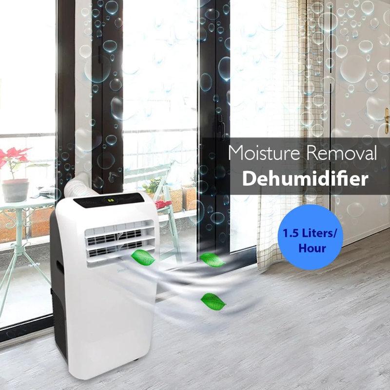 SereneLife 12,000 BTU White Portable Air Conditioner with Remote