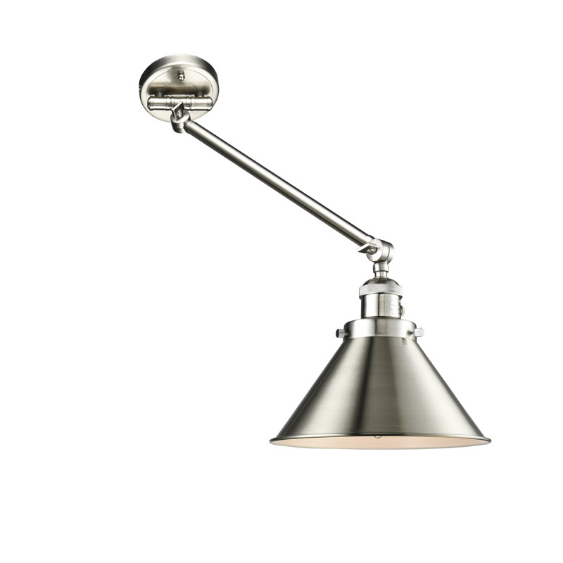 Bras pivotant à 1 lumière Paylor, DEL, Nickel satiné brossé, Nickel satiné brossé