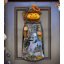 Décoration murale de porte en bois en forme de tête de douche halloween craw citrouille