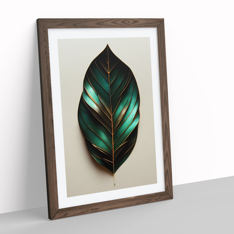 The Beautiful Leaf - Framed Print, 64cm H x 46cm W x 2cm D, Walnut Framed