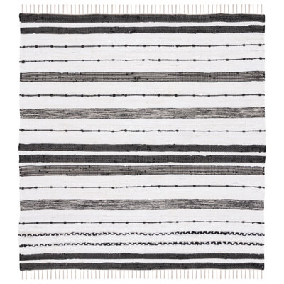 Tapis rayé ivoire / noir Maytham Kilim 201 STK201A