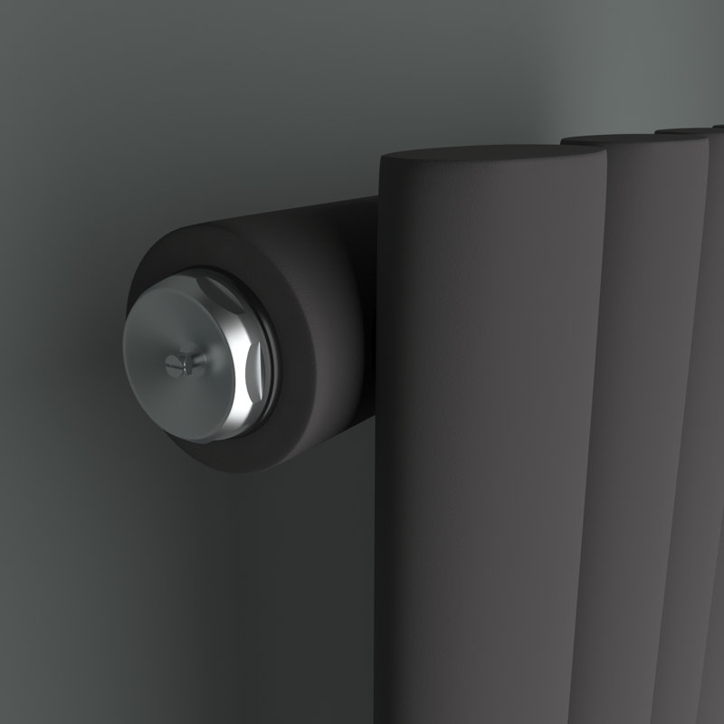 Alyssa Vertical Oval Panel Radiators, 178 x 47cm, Grey