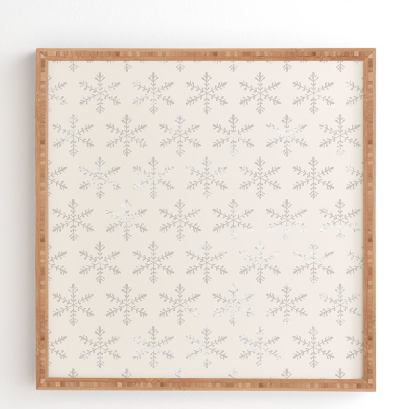 Snowflake 2V - Graphic Art on Canvas, 20" H x 20" W, Satin Framed