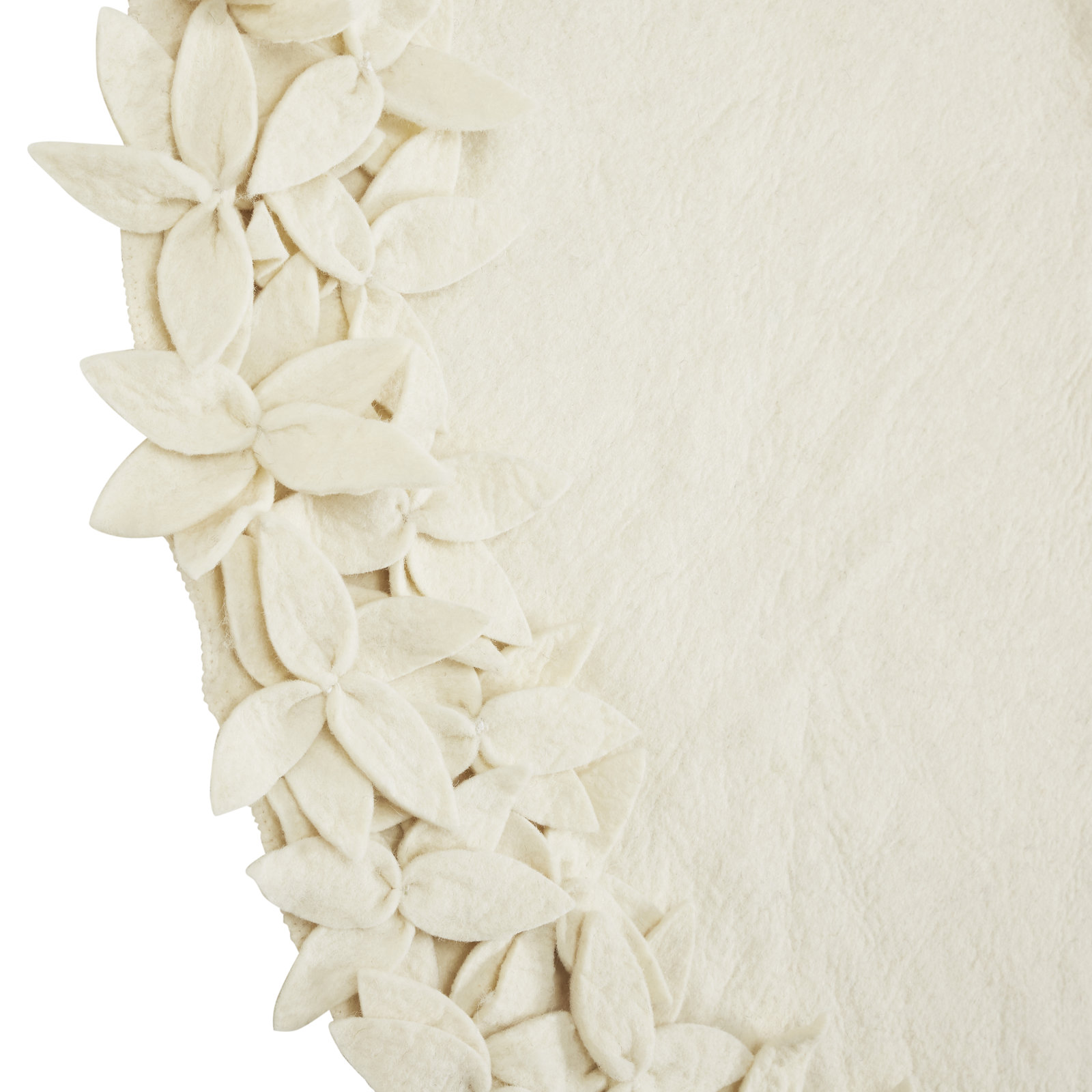 Handmade Floral Wool Tree Skirt