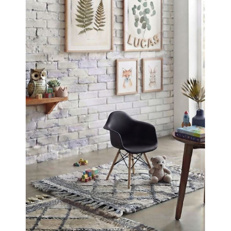 Chaise pour enfants en plastique Benson, Noir