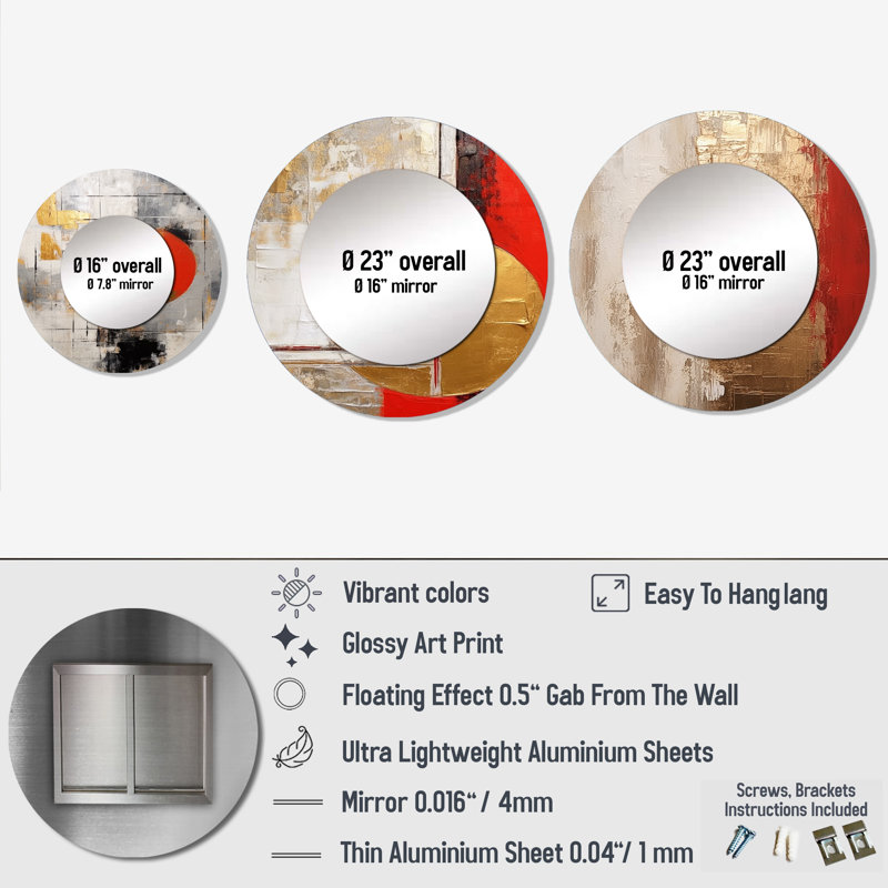 Lizann Metal Round Mirror
