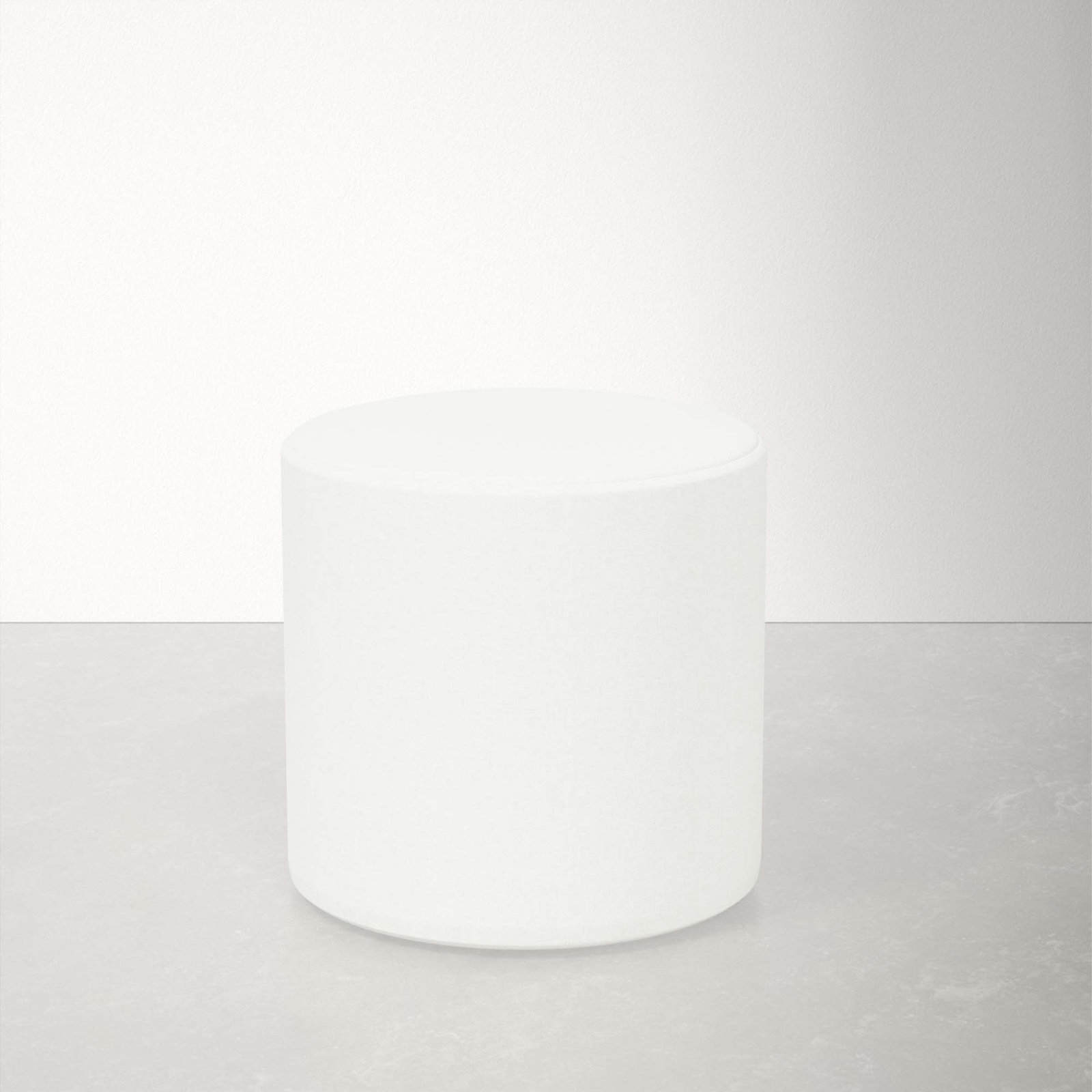 Orlando Upholstered Ottoman, Zuma White Textured Linen