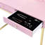 Bureau de coiffeuse 2 tiroirs avec miroir et plateau à bijoux, rose et or