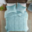 Couette en fausse fourrure King/King - Bleu sarcelle, Literie bleue insonorisante, ignifugée