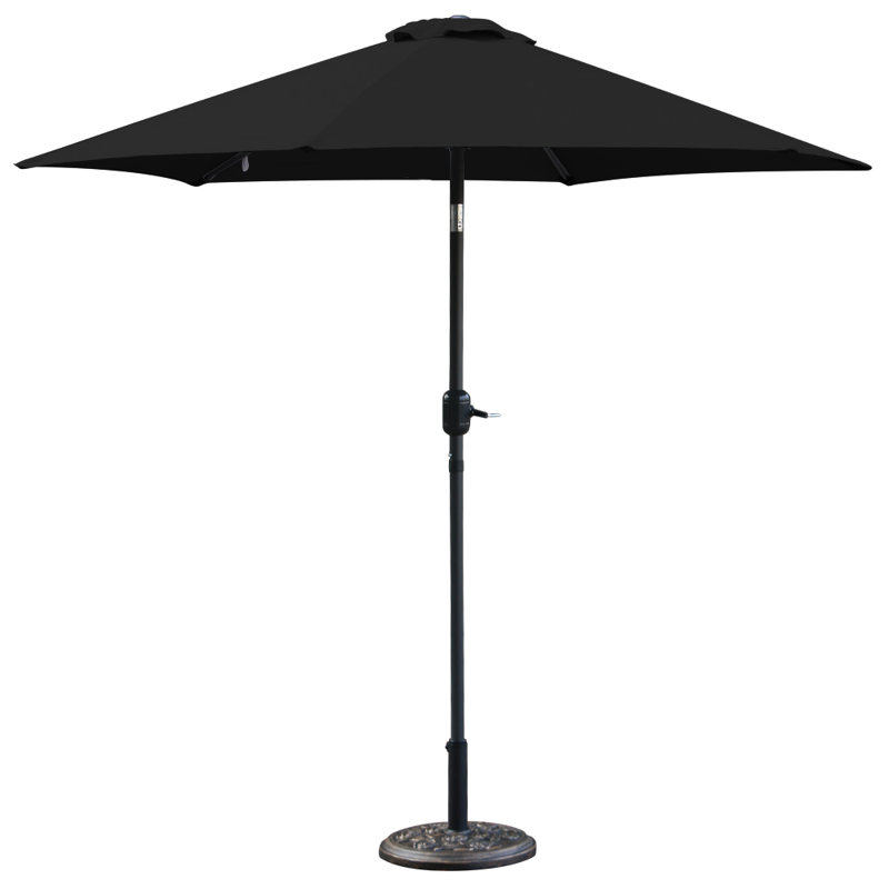 Prado Traditional Parasol, Black, 235cm H x 270cm W x 270cm D