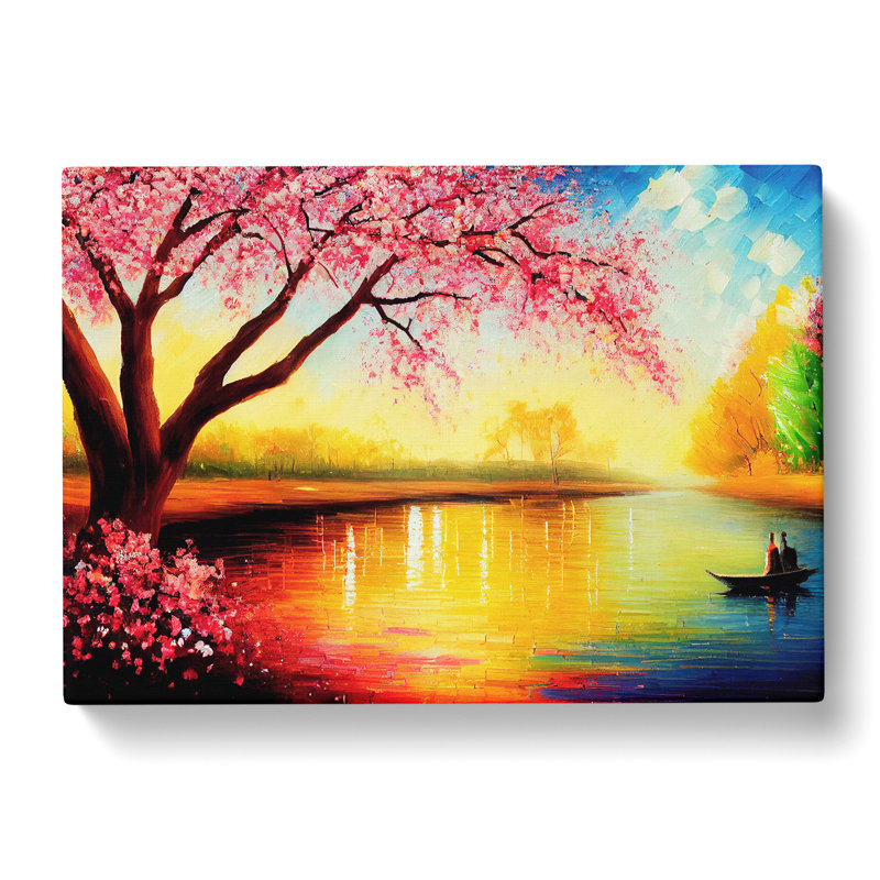 Cherry Blossom Tree Glow Vol.1 - Wrapped Canvas Painting, 35cm H x 50cm W x 3cm D