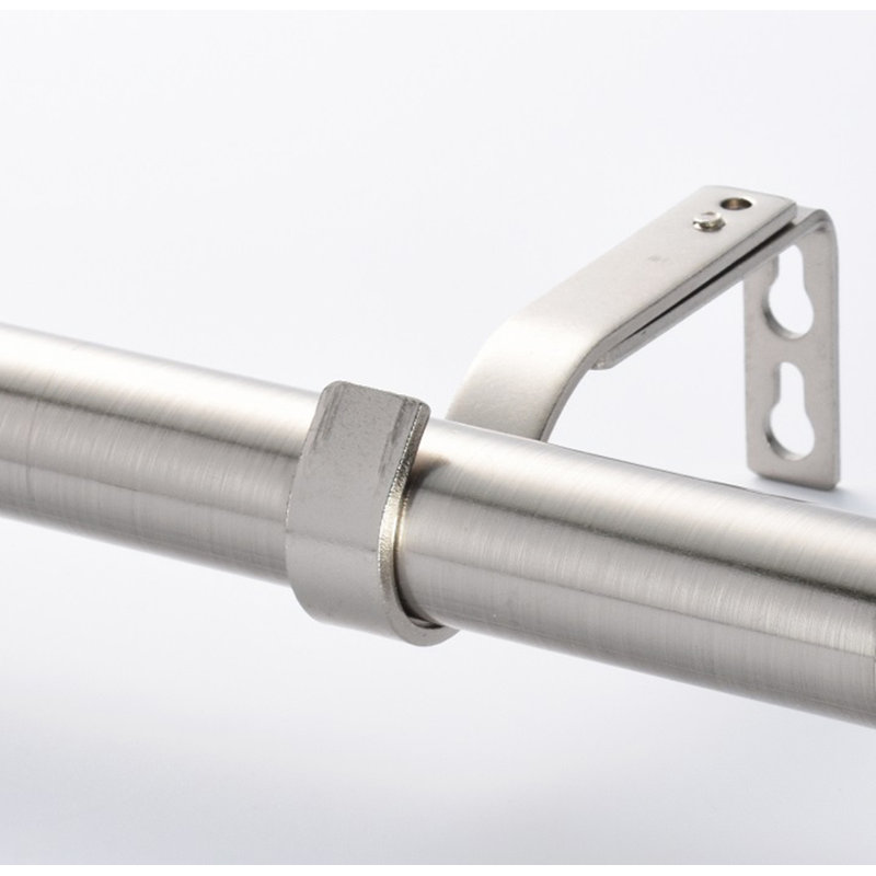 Tringle à rideaux simple ajustable 0,75 po, 36 po - 66 po, Nickel brossé