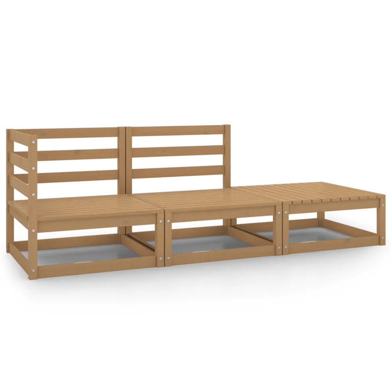 Mauriceville Solid Wood 3 - Person Seating Group, Brown