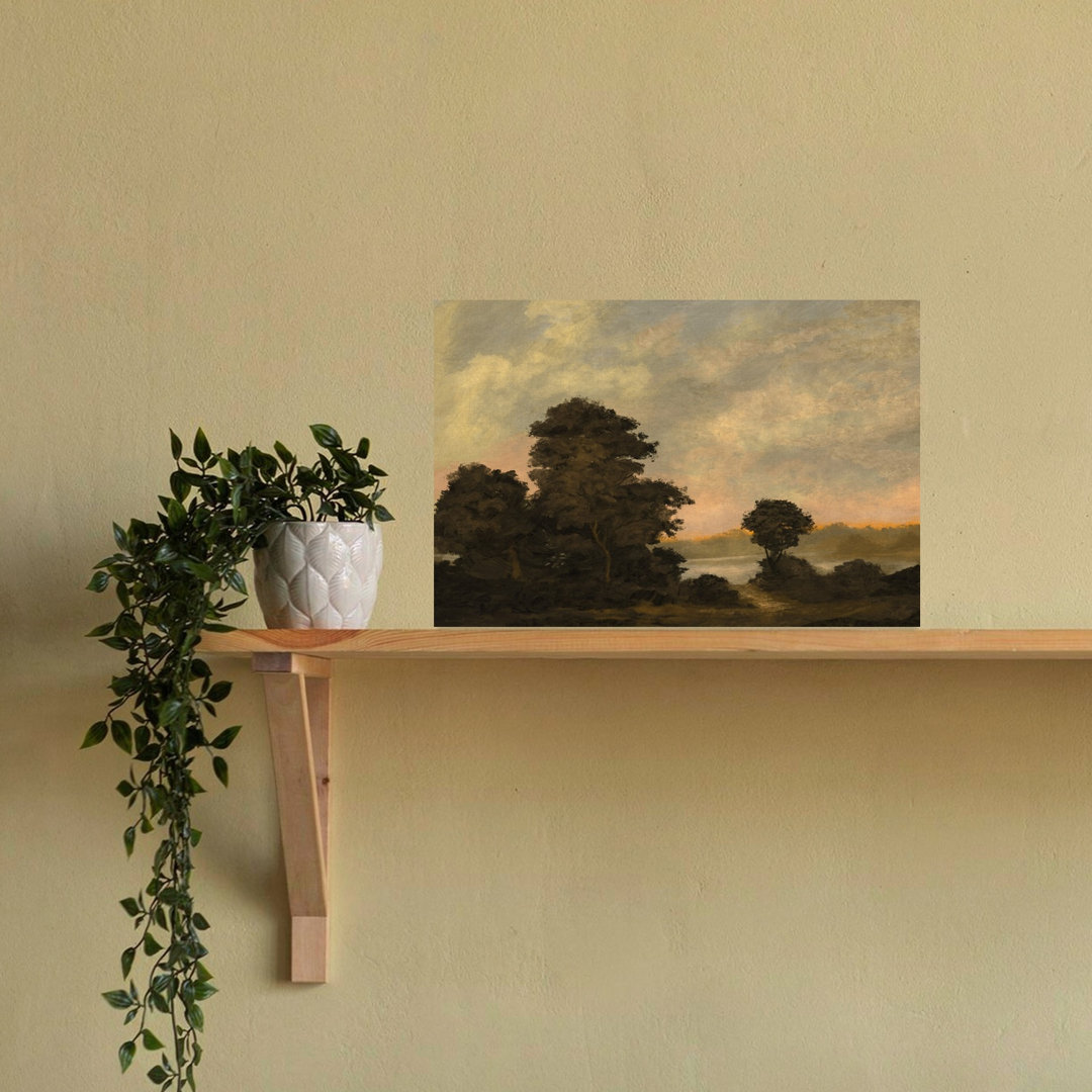 Tranquil Sunset Landscape Peaceful Serene Tranquil Forest Landscape Wall Art Print