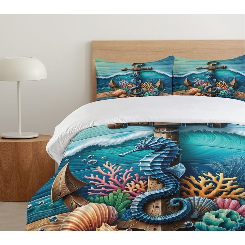 Nautical Duvet Cover, King Duvet Cover + 2 Standard Shams