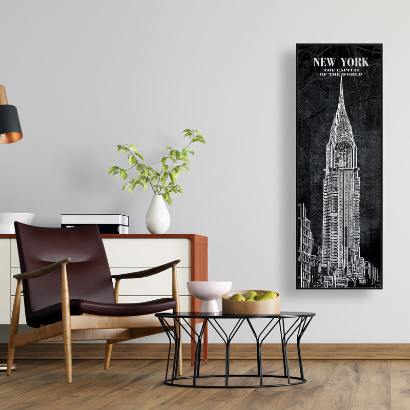 Chrystler Tower Sketch - Black Framed Canvas Home Decor