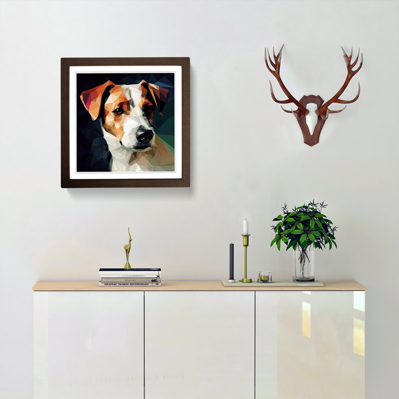 Jack Russell Cubism - Framed Print, Walnut