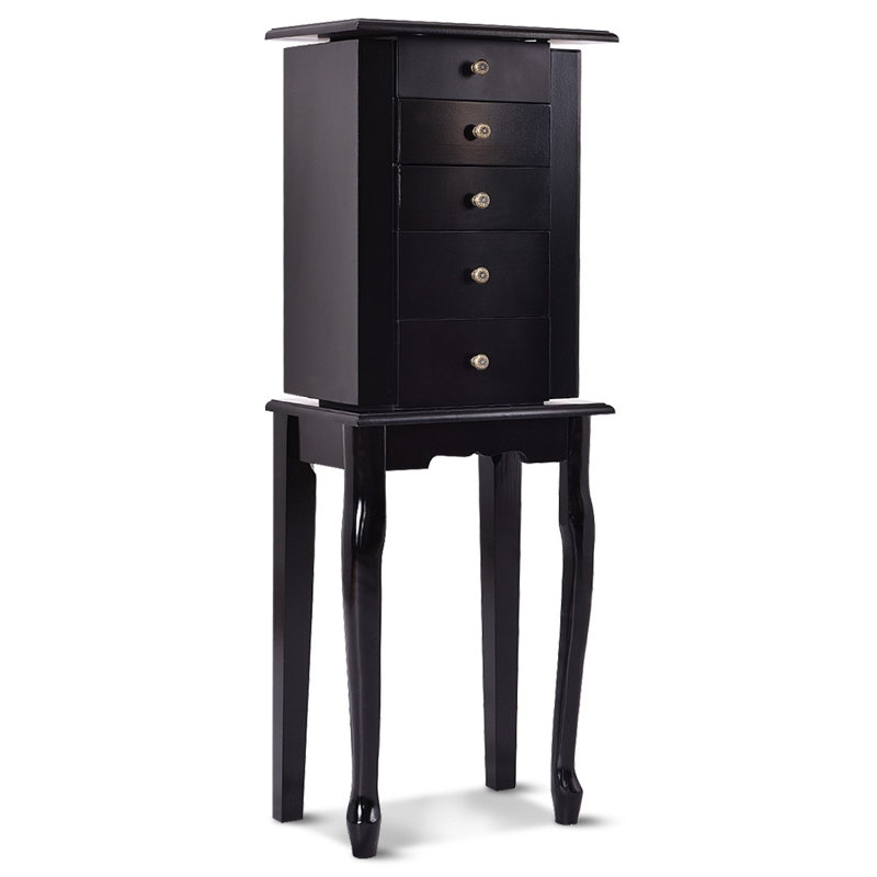 Domenick Freestanding Jewelry Armoire, Black