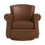 Fauteuil à oreilles pivotant en cuir véritable avec base en bois massif Opal-1936251595