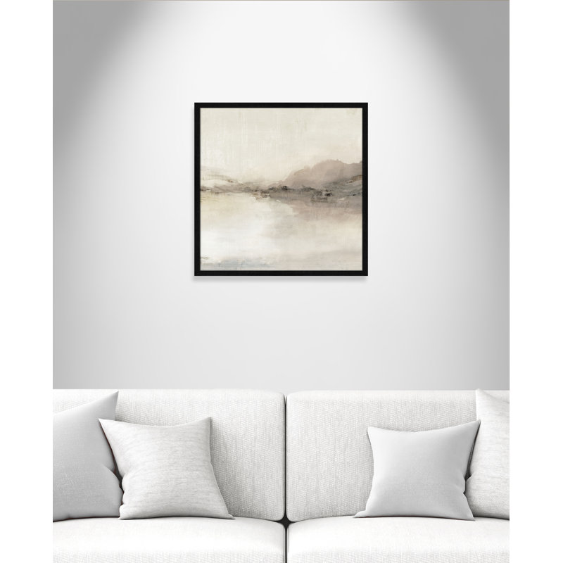 «Blush Horizon II» par Isabelle Z, L 23,5 po x H 23,5 po, Impression encadrée, Grain de bois noir