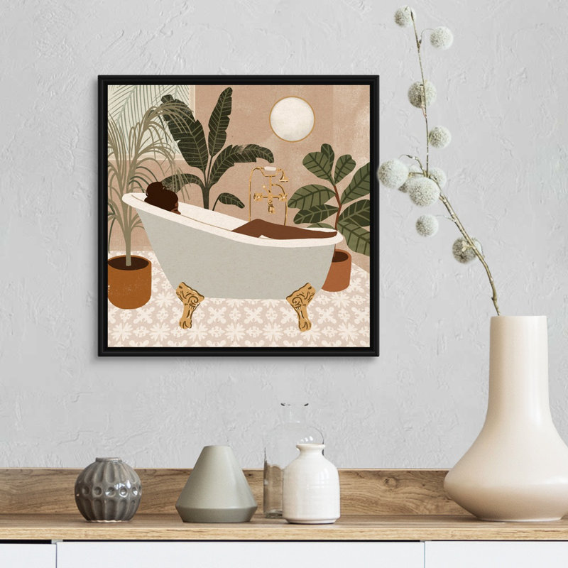 Home Spa III par Victoria Barnes - reproduction d'art, H 18 po x l 18 po x P 1,75 po, Toile avec cadre noir