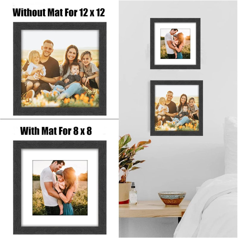 Ensemble de 6 cadres photo noirs rustiques 12 x 12