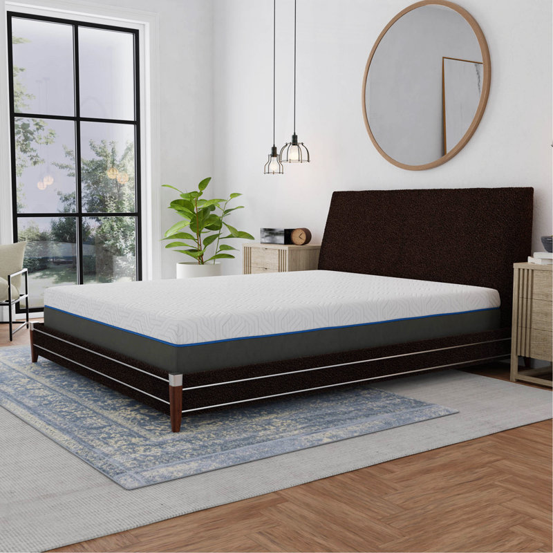 Matelas 12 po en mousse viscoélastique gélifiée ferme avec support de bord et grille d'aération, Très grand californien