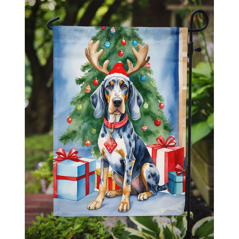 Drapeau de Noël renne de jardin, Bluetick Coonhound