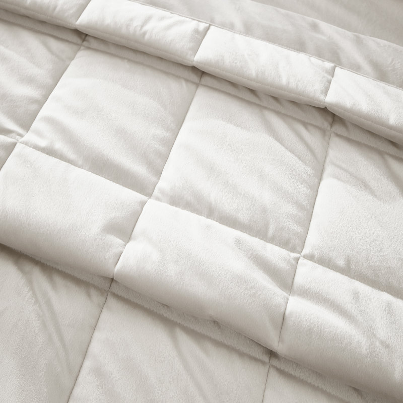 Kingsley Matt Velvet Quilted Bedspread, Cream