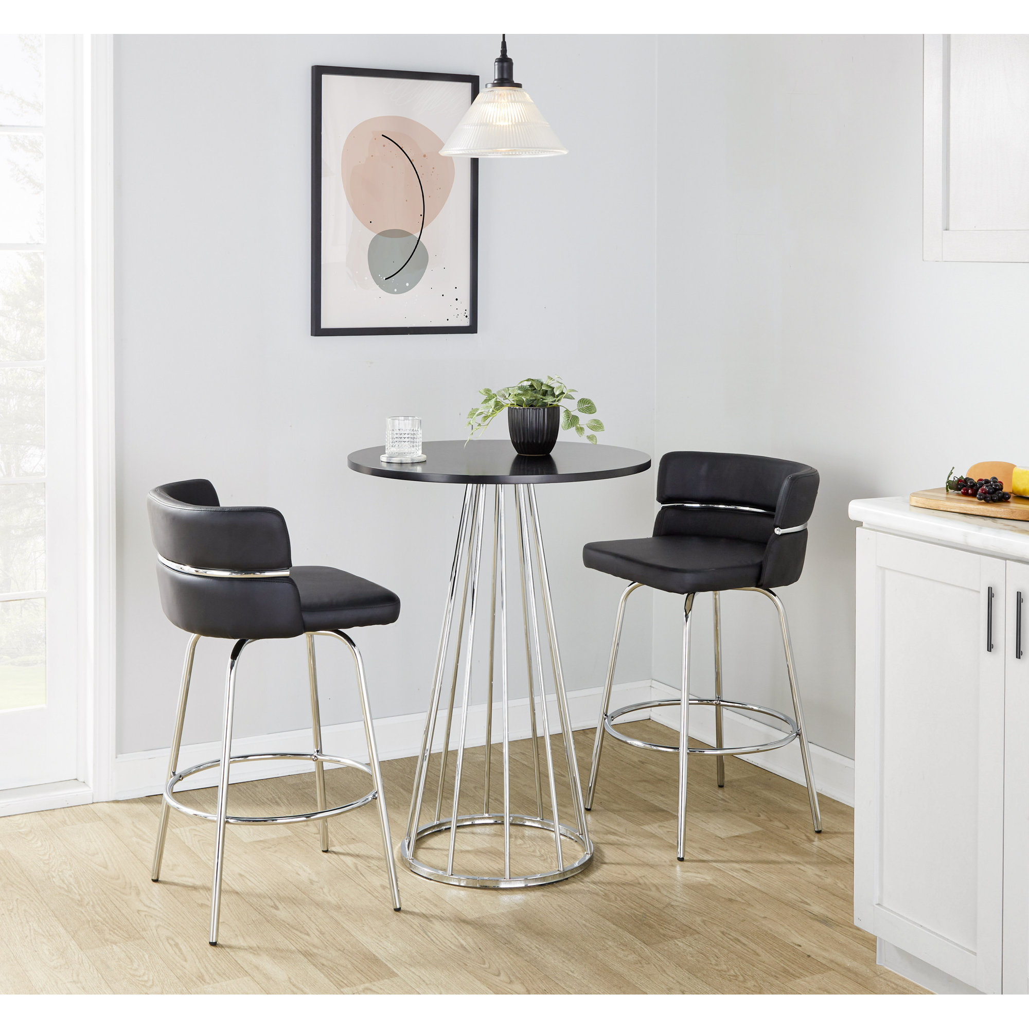 Canary Cosmo Counter Table, 36", Black, Chrome