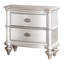 Table de chevet classique Classic Finition beige / blanc ou table de chevet 2 tiroirs argent antique