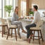 Tabouret de bar pivotant en similicuir avec structure en bois massif (ensemble de 6)-1920880859-1926002412-1926002415