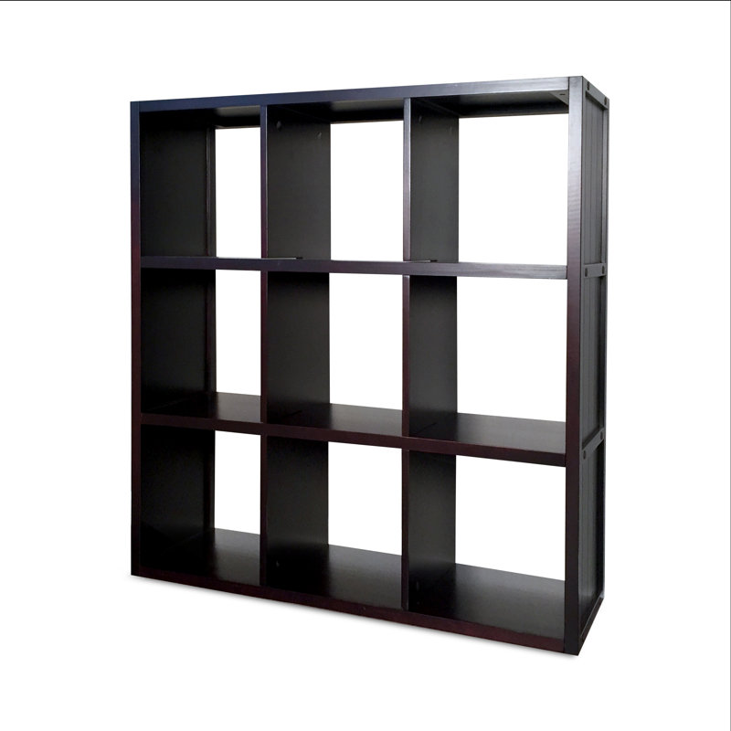 John Louis Home Solid Wood Cube Organizer, Espresso, (9 Shelves) 40.25"H x 37.75"W x 11.75D