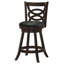 Tabouret pivotant à hauteur de comptoir cappuccino et noir (ensemble de 2)