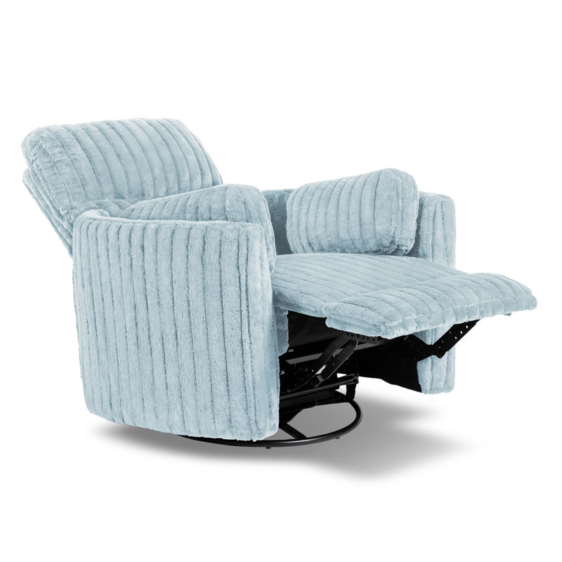 Spinelli Chenille Power Swivel Glider Recliner, Blue