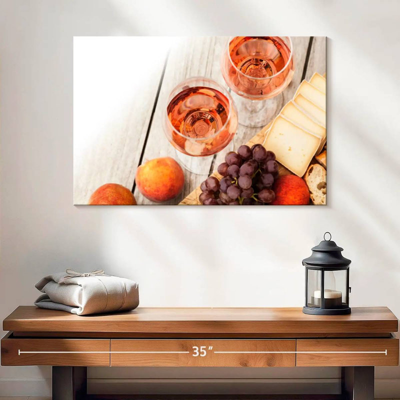 Charcuterie Yarlin et vin rosé, H 16 po x l 24 po