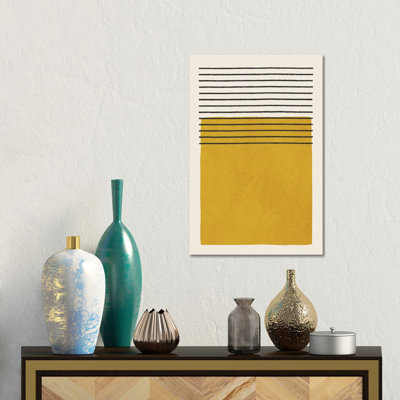 Mustard Black Lines I- Gallery-Wrapped Canvas Giclée
