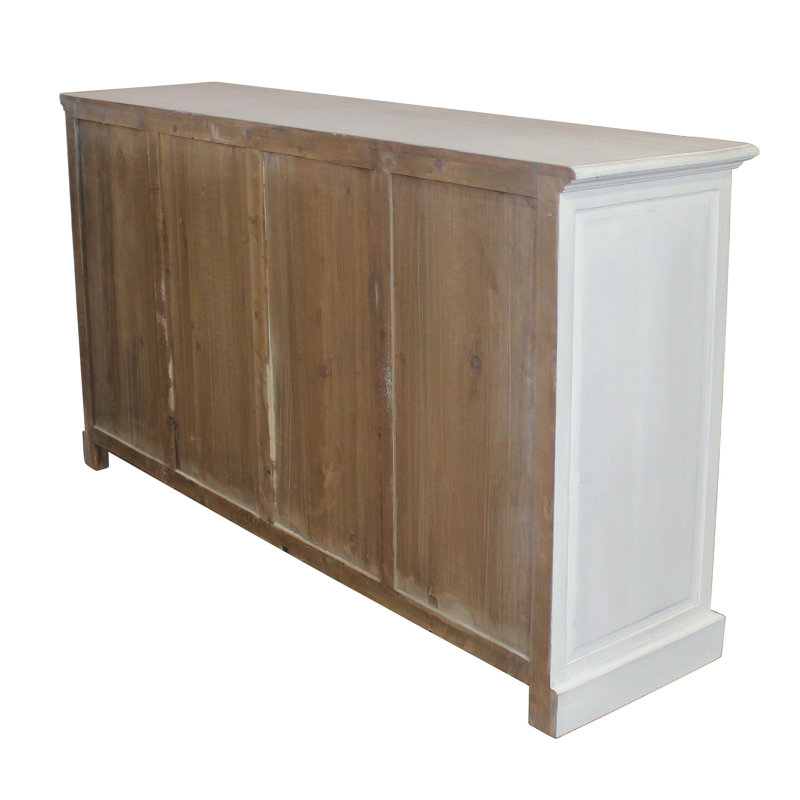 Robson 77'' Solid Wood Sideboard, White/Bleached pine