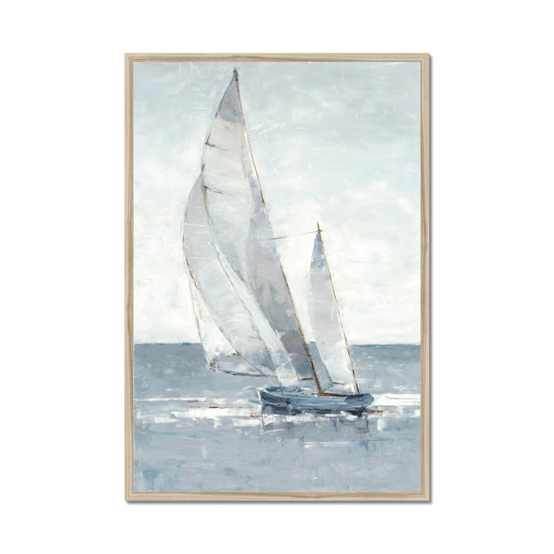 Gray Seas I by Ethan Harper - Painting, 95cm H x 65cm W, Natural Wood Framed Paper Print