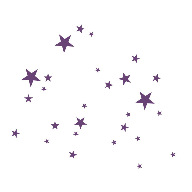 Adhésif décoratif étoiles, Violet, H 24 po x l 27 po x P 0,01 po
