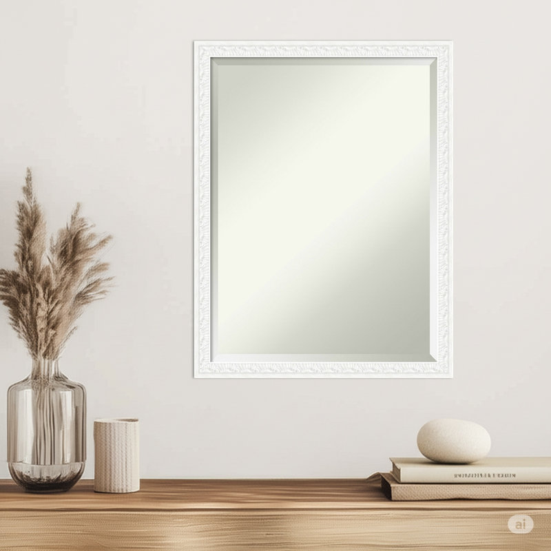 Miroir mural Bethany, 26 po x 20 po, Blanc