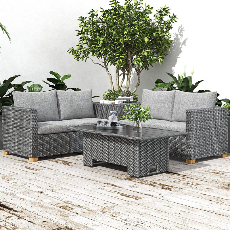 Cahlan Extendable Rectangular Metal Outdoor Dining Table